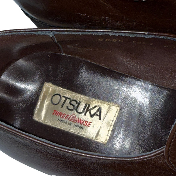 Otsuka Loafers Leather Slip On Dress Shoes Three Wise Made in Japan Sz 26 / US 8 main image 4